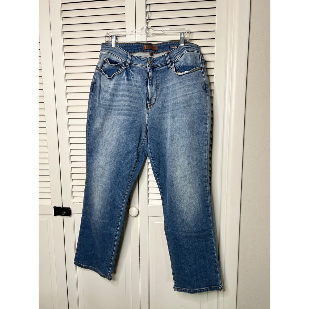 Judy Blue Straight Fit Jeans Size 18W Medium Wash High Rise Stretch Denim